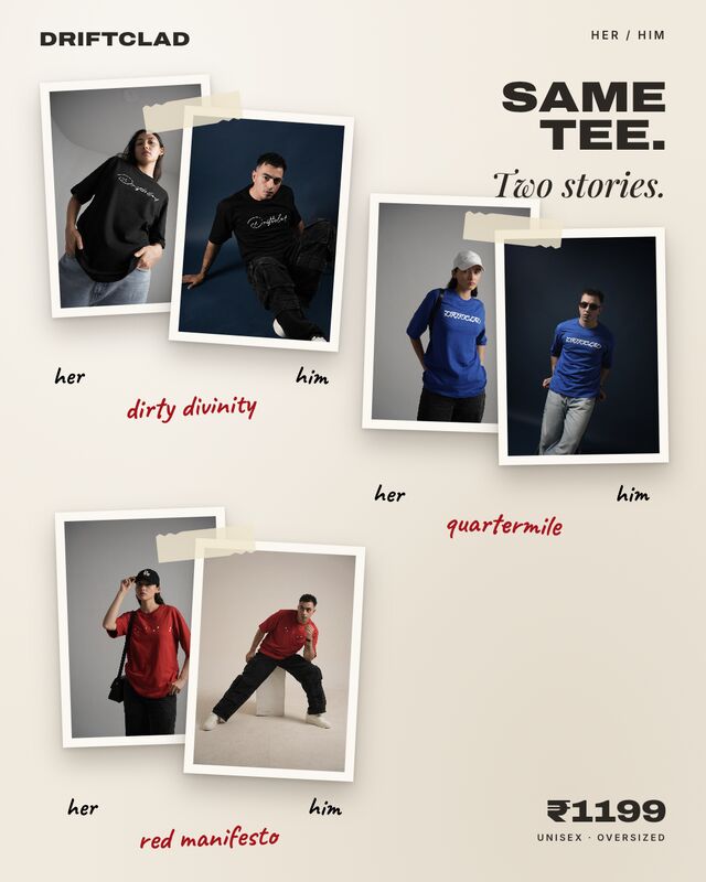 Same tee, two stories